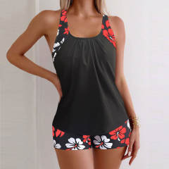 Women's Floral Tankini Set, Adjustable Straps Beach Wear PQ-XY818