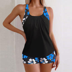 Women's Floral Tankini Set, Adjustable Straps Beach Wear PQ-XY818