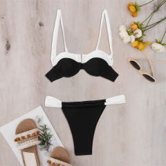 Two-Tone Bikini Set for Womens, Underwire Top Bathing Suits PQ4012