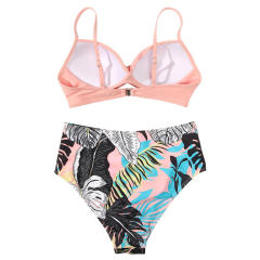 High Waisted Bikini Set for Women, Padded Two Piece Swimsuit PQ3404A