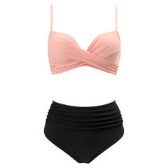 High Waisted Bikini Set for Women, Padded Two Piece Swimsuit PQ3404A