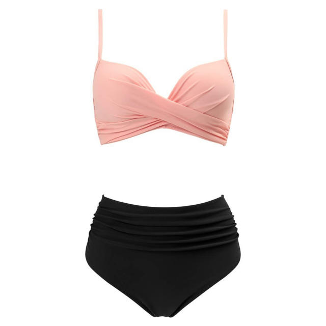 High Waisted Bikini Set for Women, Padded Two Piece Swimsuit PQ3404A
