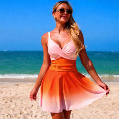 Women's One-Piece Swimdress, Adjustable Straps, Beach Swimwear PQ-GM26032