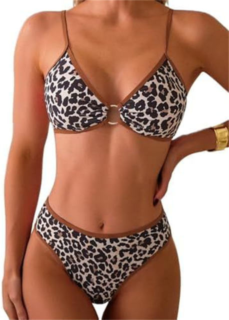 Women's Paisley Print Bikini Set, High Cut Bottom Sexy Swimwear PQ2584