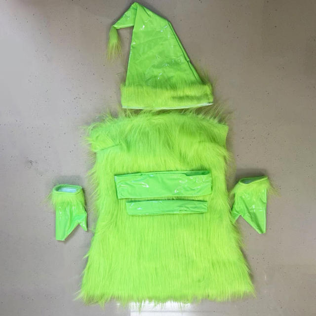 Green Furry Grinch Costume for Women - Adult Cosplay Outfit for Halloween & Holiday PQ5515