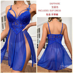 Sexy Lace Babydoll Lingerie Chemise Mesh Nightie Valentine Day Nightdress PQ311