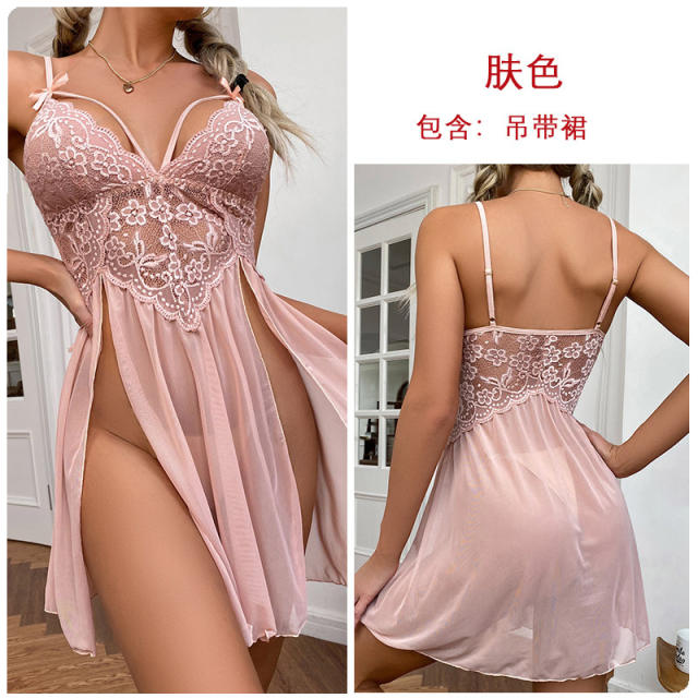 Sexy Lace Babydoll Lingerie Chemise Mesh Nightie Valentine Day Nightdress PQ311