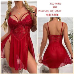 Sexy Lace Babydoll Lingerie Chemise Mesh Nightie Valentine Day Nightdress PQ311