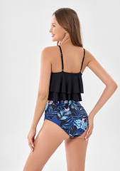 Women's Two-Piece Tankini Swimsuit, High-Waist Bottoms Retro Swimwear PQ240701