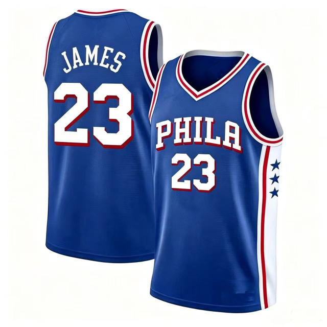 King James Basketball Jersey Philadelphia Basketball Fan Apparel 76ers Kits PQ-PH023