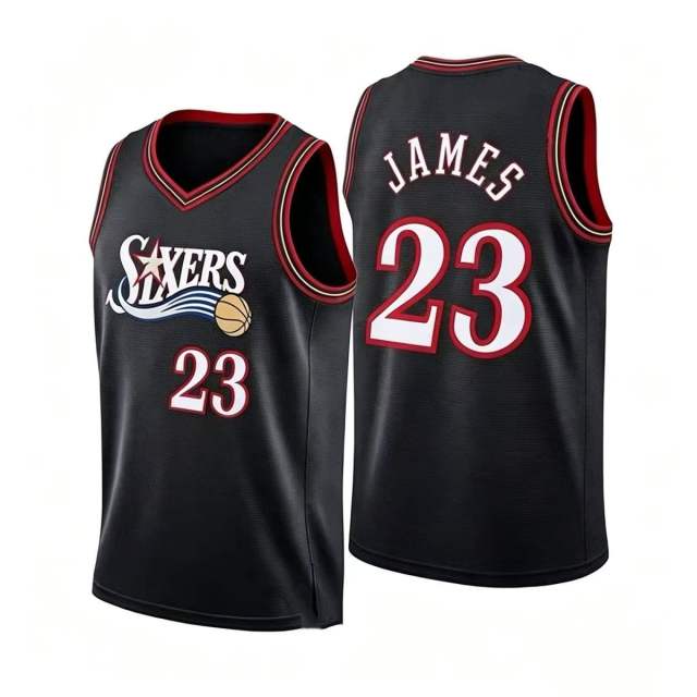 King James Basketball Jersey Philadelphia Basketball Fan Apparel 76ers Kits PQ-PH023