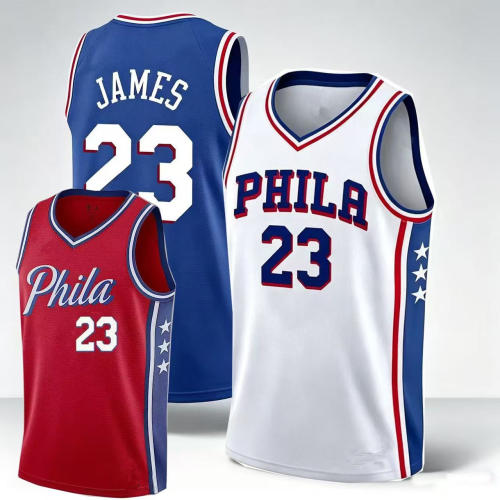 King James Basketball Jersey Philadelphia Basketball Fan Apparel 76ers Kits PQ-PH023