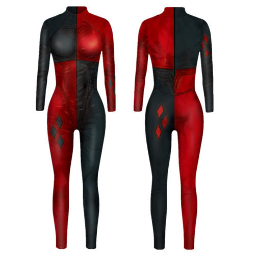 Women Suicide Squad Catsuit Halloween American Movie Jumpsuit Harley Quinn Costume PQ2023