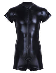 Male Sissy Gay PU Lingerie For Men Sexy Bodysuit Fetish Wear PQ6016
