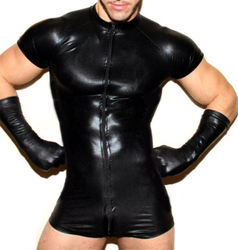Male Sissy Gay PU Lingerie For Men Sexy Bodysuit Fetish Wear PQ6016