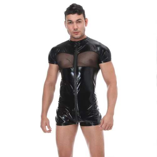 Sexy Bodysuit Fetish Wear Male Sissy Gay PU Lingerie For Men PQ200