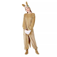 Kangaroo Jumpsuit Faux Fur Animal Costume Carnival Fancy Dress Woman PQ3337