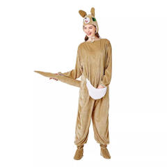 Kangaroo Jumpsuit Faux Fur Animal Costume Carnival Fancy Dress Woman PQ3337