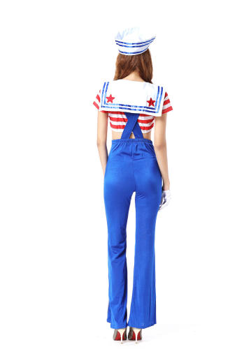 Sexy Navy Overalls Sailor Costume Women Cosplay Uniform Night Clubwear PQ8819