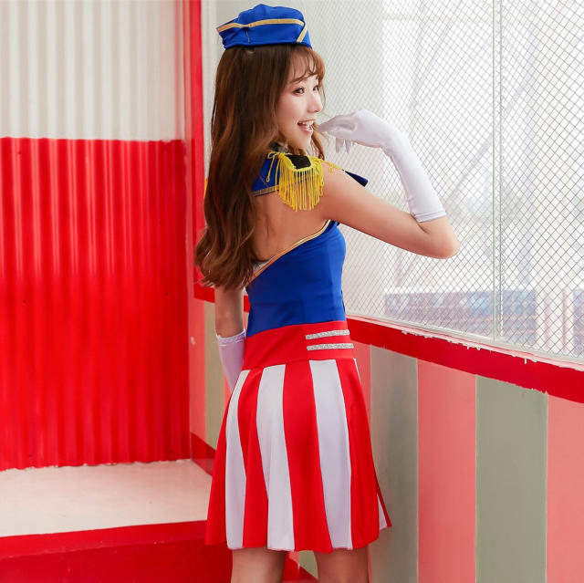 Sexy Navy Fancy Dress Sailor Costume Women Cosplay Uniform Night Clubwear PQ8885