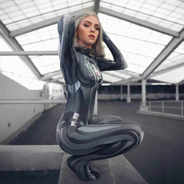 White Widow Cosplay Costume, Women Spiderman Jumpsuit PQ200809