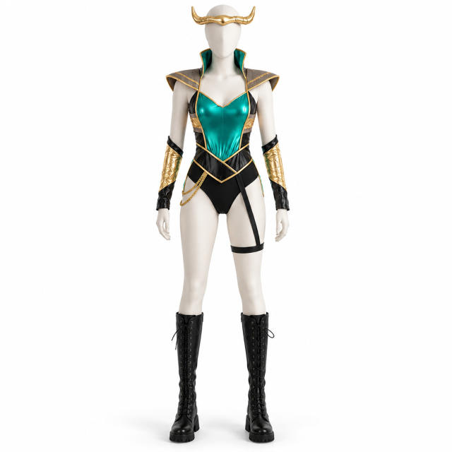 Viking Goddess Roman Fantasy Female Warrior Cosplay Jumpsuit Halloween Role Play Costume PQ328