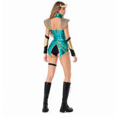 Viking Goddess Roman Fantasy Female Warrior Cosplay Jumpsuit Halloween Role Play Costume PQ328