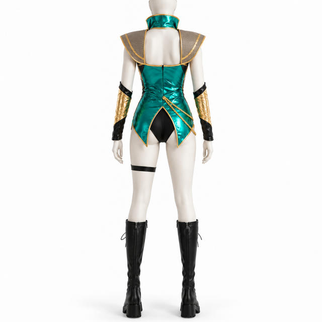 Viking Goddess Roman Fantasy Female Warrior Cosplay Jumpsuit Halloween Role Play Costume PQ328