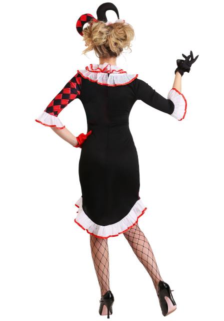 Women Halloween Circus Clown Cosplay Dress, Stage Performance Fancy Outfit PQ3382