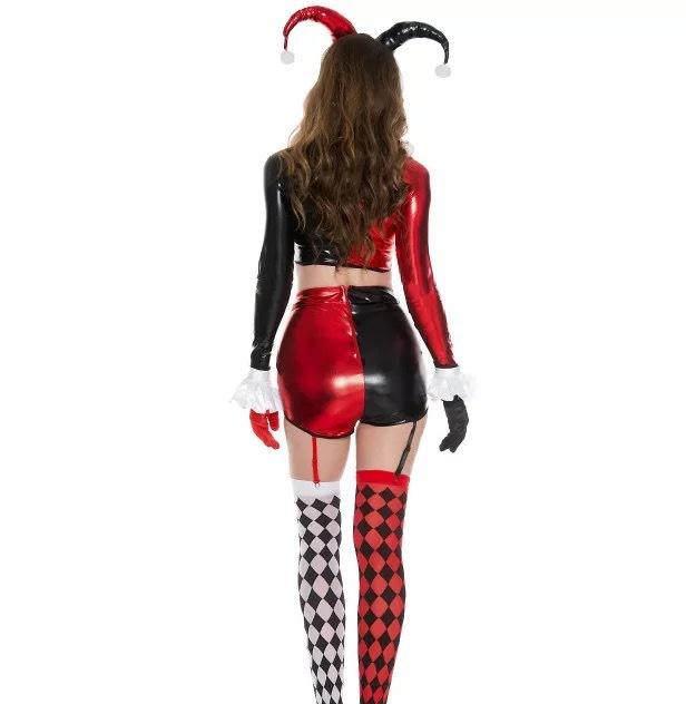 Women Halloween Circus Clown Cosplay Dress, Stage Performance Fancy Outfit PQ3382