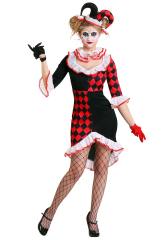 Women Halloween Circus Clown Cosplay Dress, Stage Performance Fancy Outfit PQ3382