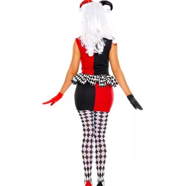 Women Halloween Circus Clown Cosplay Dress, Stage Performance Fancy Outfit PQ3382