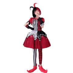 Women Circus Clown Halloween Cosplay Dress Carnival Stage Costume PQ055