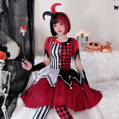 Women Circus Clown Halloween Cosplay Dress Carnival Stage Costume PQ055