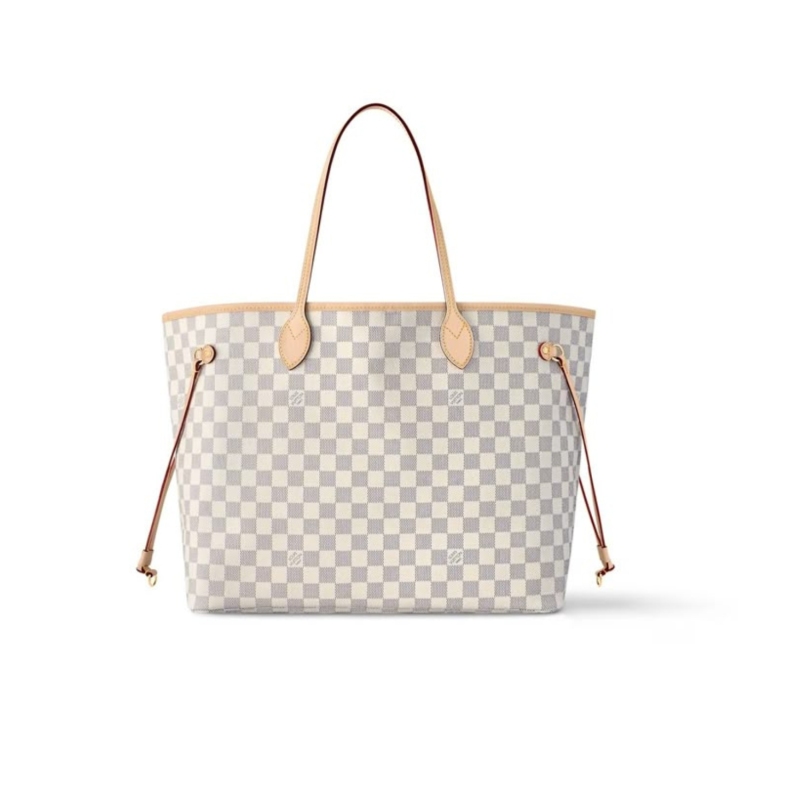 Louis Vuitton Neverfull MM Tote Bag Damier Azur Canvas Rose Ballerine Pink For Women, Women’s Bags, Shoulder Bags 12.2in/31cm LV N41605