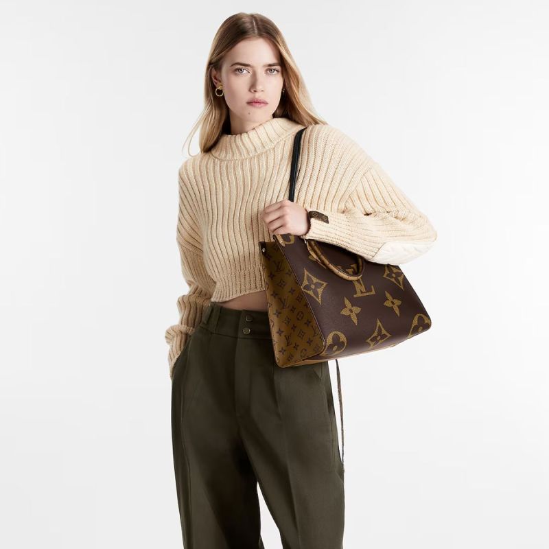 Louis Vuitton OnTheGo MM Monogram And Monogram Reverse Canvas For Women, Women’s Handbags, Shoulder Bags 13.8in/35cm LV M45321