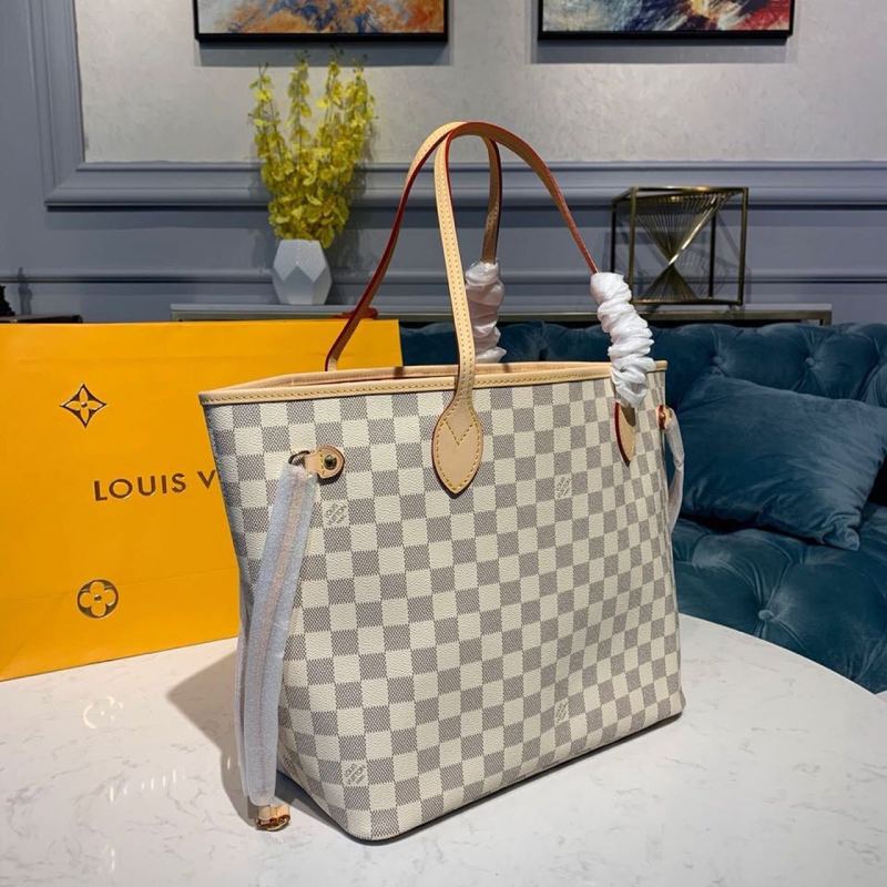 Louis Vuitton Neverfull MM Tote Bag Damier Azur Canvas Rose Ballerine Pink For Women, Women’s Bags, Shoulder Bags 12.2in/31cm LV N41605