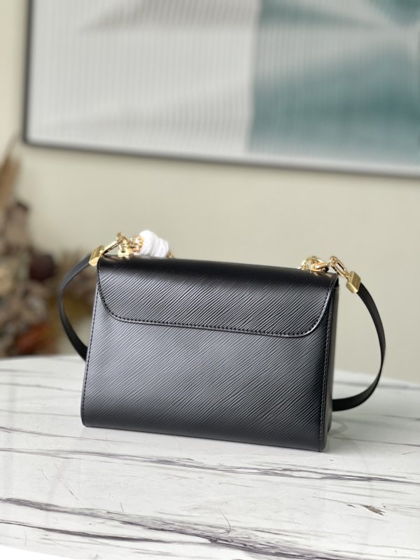 Louis Vuitton Twist MM Monogram Flower Black For Women, Women’s Handbags, Shoulder And Crossbody Bags 9.1in/23cm LV M59402
