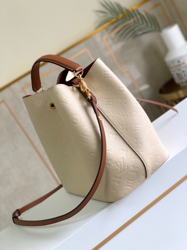 Louis Vuitton NeoNoe MM Bucket Bag Monogram Empreinte Creme For Women, Women’s Bags, Shoulder Bags 10.2in/26cm LV M45307