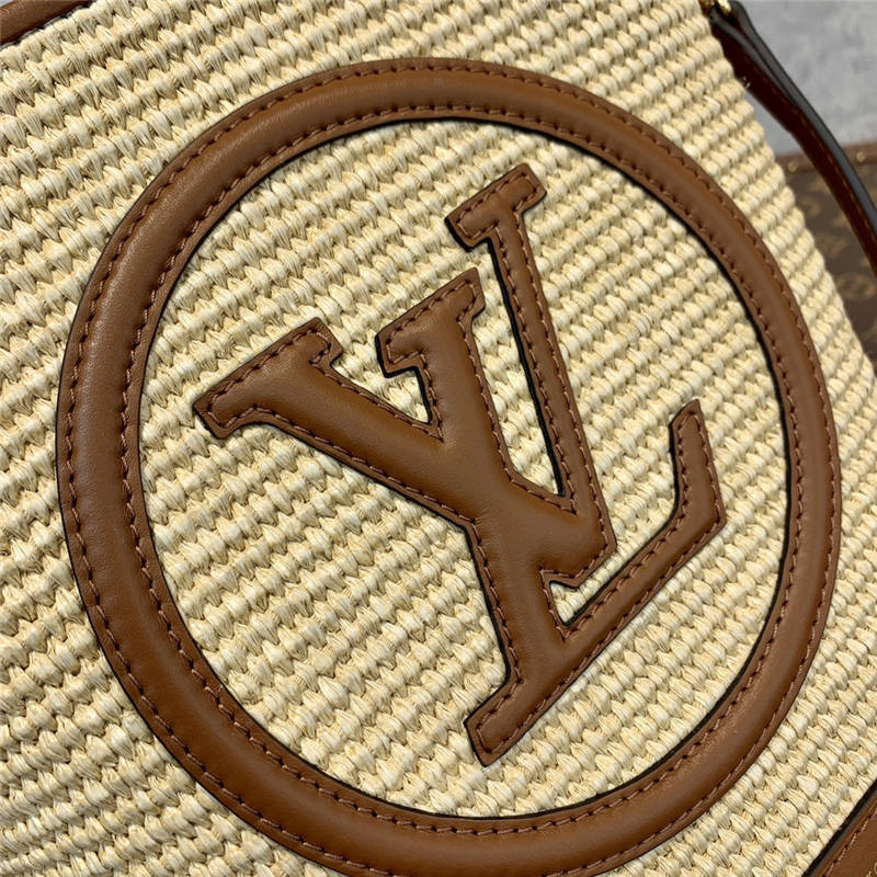 Louis Vuitton Petit Bucket Raffia Beige For Women ‎9.4in/24cm
