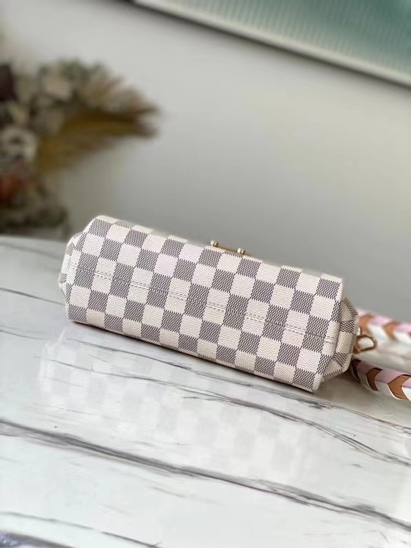 Louis Vuitton Croisette Damier Azur Canvas Pink For Women, Women’s Handbag, Shoulder And Crossbody Bags 9.8in/25cm LV N50053