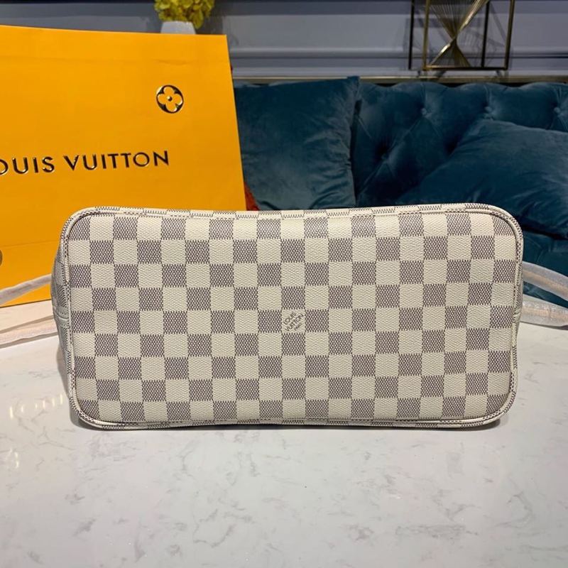Louis Vuitton Neverfull MM Tote Bag Damier Azur Canvas Rose Ballerine Pink For Women, Women’s Bags, Shoulder Bags 12.2in/31cm LV N41605