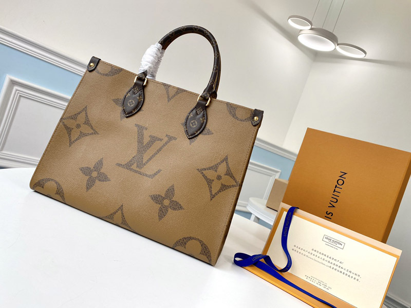Louis Vuitton OnTheGo MM Monogram And Monogram Reverse Canvas For Women, Women’s Handbags, Shoulder Bags 13.8in/35cm LV M45321
