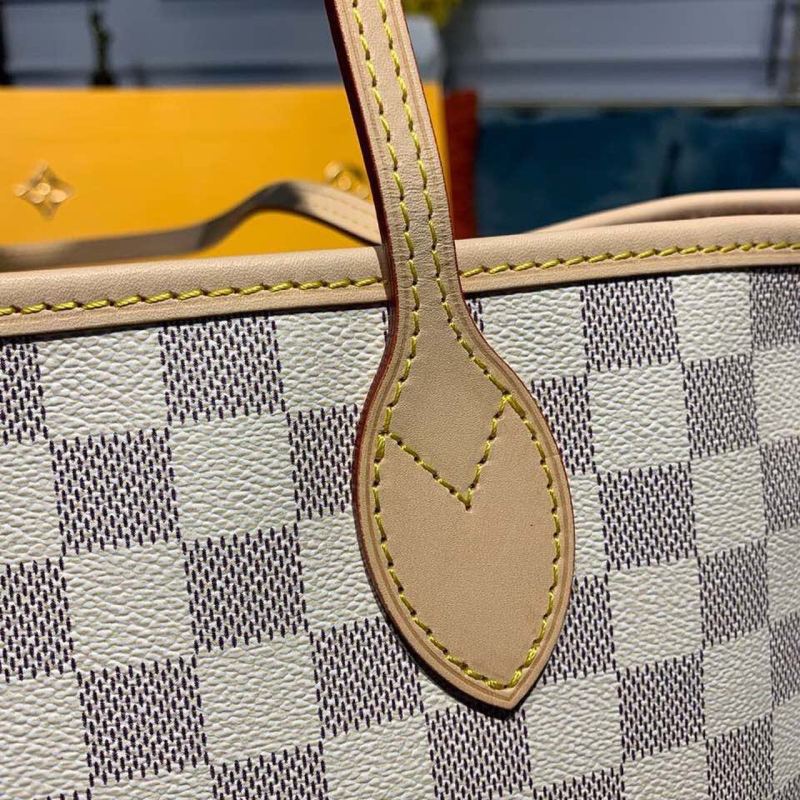 Louis Vuitton Neverfull MM Tote Bag Damier Azur Canvas Rose Ballerine Pink For Women, Women’s Bags, Shoulder Bags 12.2in/31cm LV N41605