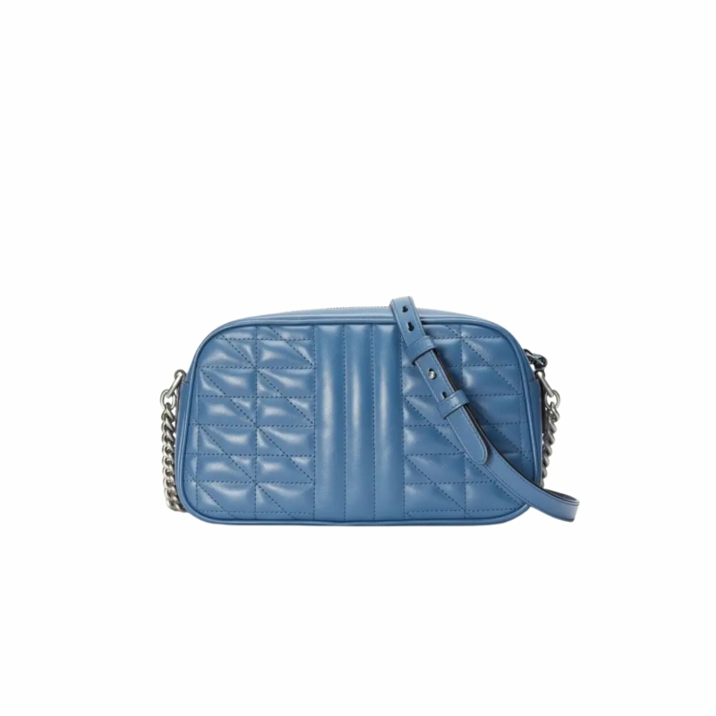 [True-to-ORIGINAL] Gucci Marmont Matelasse Shoulder Bag Blue For Women, Women’s Bags 9.5in/24cm GG 634936 UM8BF 4340