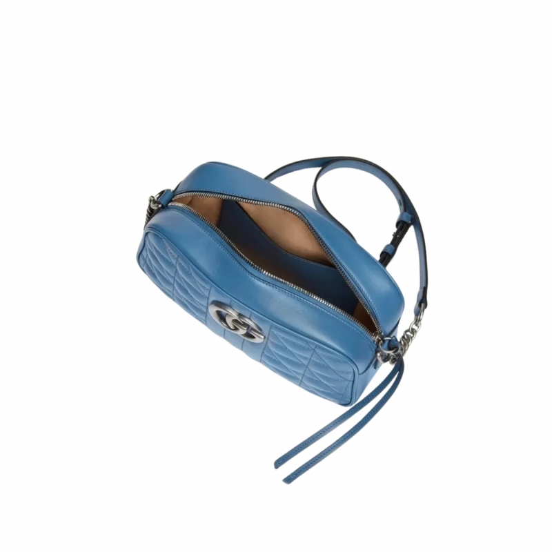[True-to-ORIGINAL] Gucci Marmont Matelasse Shoulder Bag Blue For Women, Women’s Bags 9.5in/24cm GG 634936 UM8BF 4340
