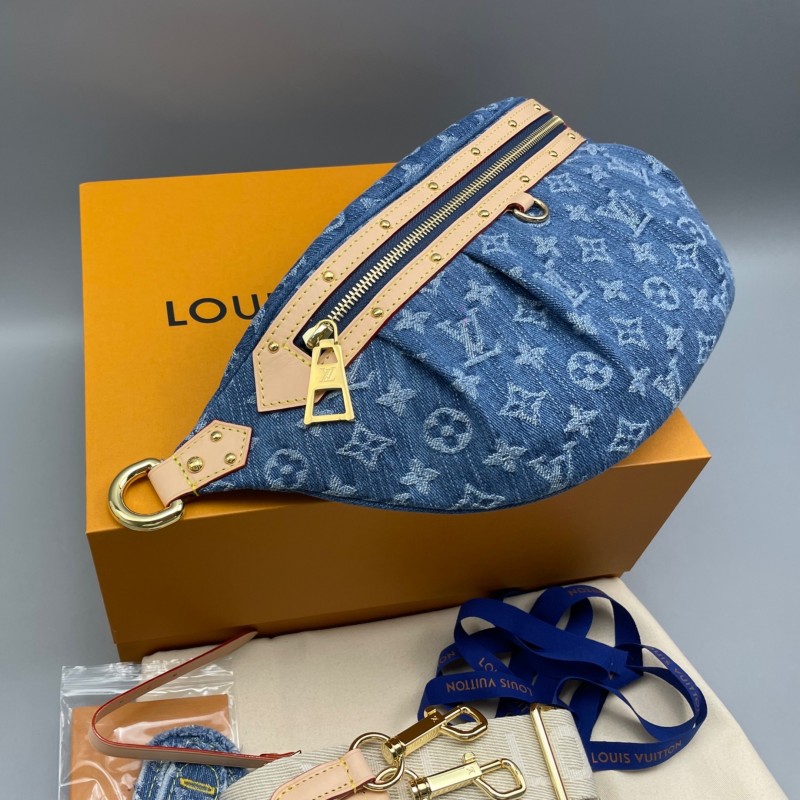 [True-to-ORIGINAL] Louis Vuitton High Rise Blue Denim Bag For Women 15 Inches / 38 Cm M46837