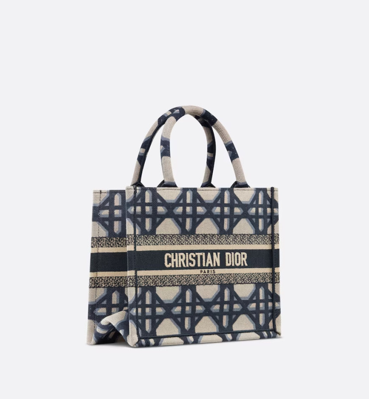 Christian Dior Small Dior Tote Beige And Blue Bag For Women M1265ZZAU_M928- 10.5 Inches/ 26.5 Cm