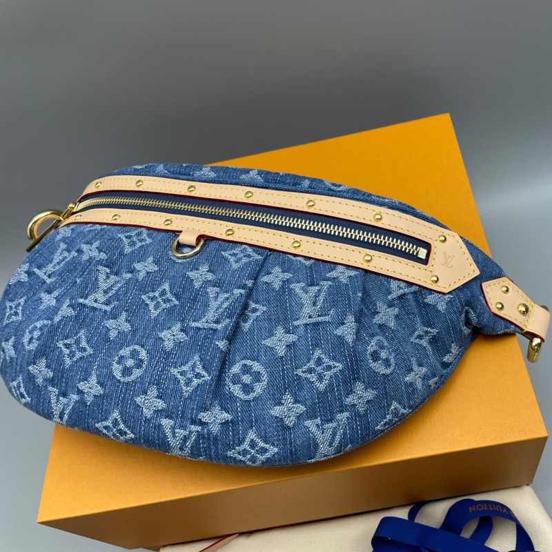 [True-to-ORIGINAL] Louis Vuitton High Rise Blue Denim Bag For Women 15 Inches / 38 Cm M46837