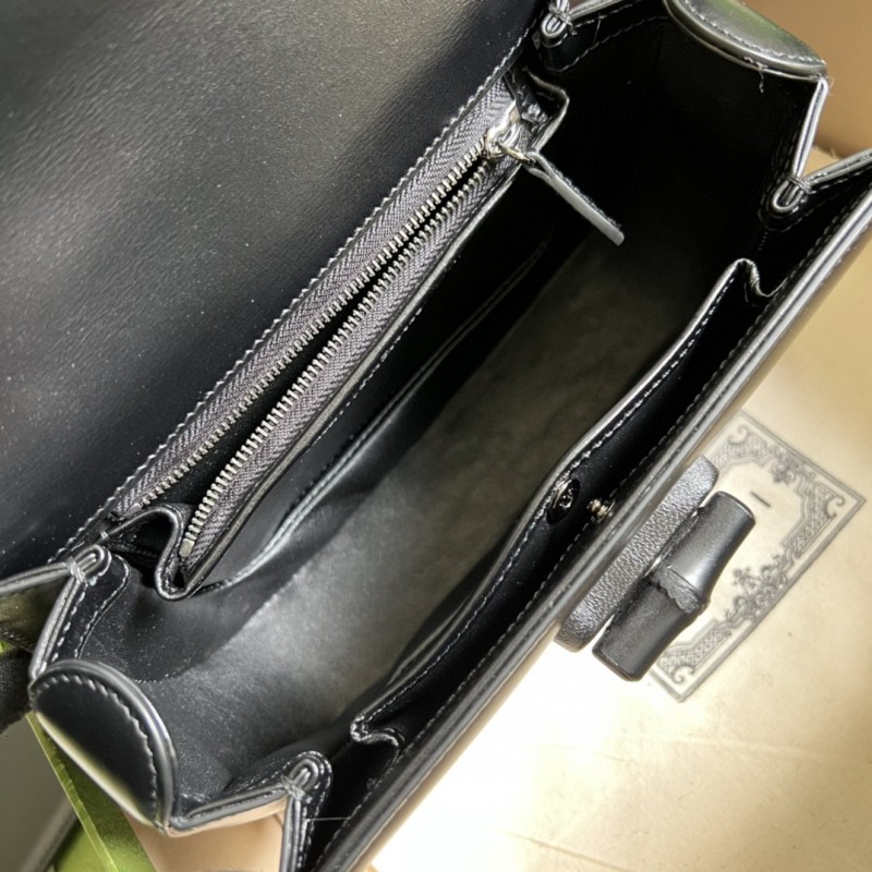 Gucci Bamboo 1947 Small Top Handle Bag Black  For Women 8.3in/21cm GG 675797 10ODP 1060